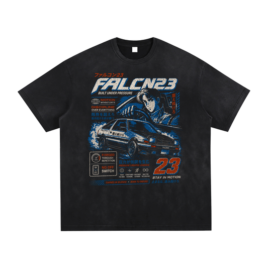 "Stay in Motion" - Falcn23 Vintage Washed Hand-Frayed T-Shirt